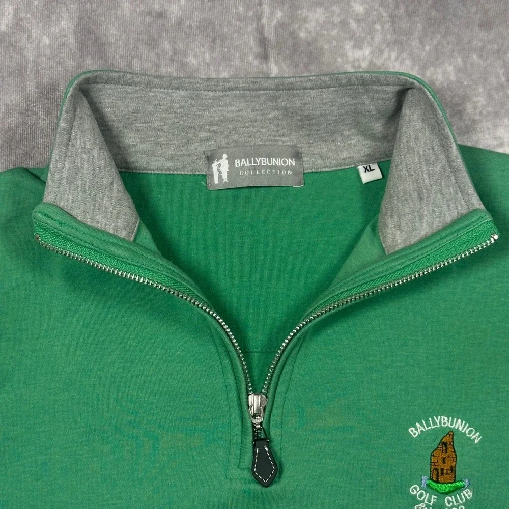Ballybunion Golf Club Quarter Zip Mens XL Green Pullover Irish Golf Sweatshirt